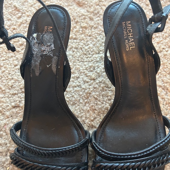 Michael Kors Black Heels with Chain Accent - Picture 4 of 9